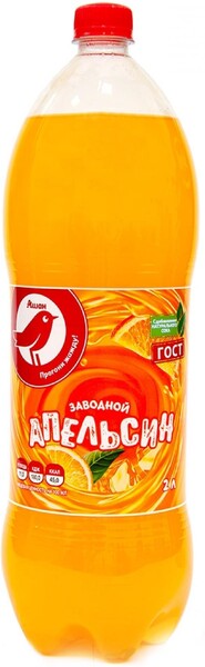 Напиток газированный АШАН Заводной Апельсин, 2 л