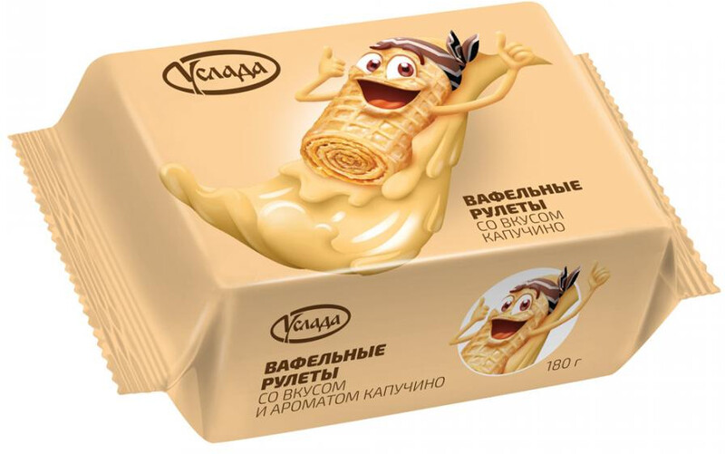 Рулеты Услада вафельные со вкусом и ароматом Капучино, 180 г