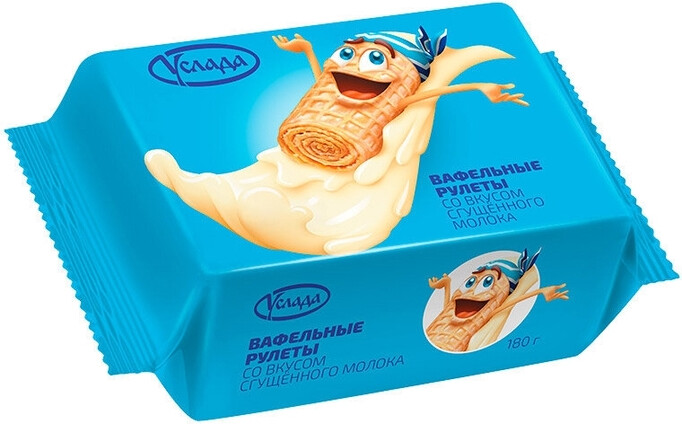 Вафельные рулеты Услада со вкусом сгущенного молока, 180 г