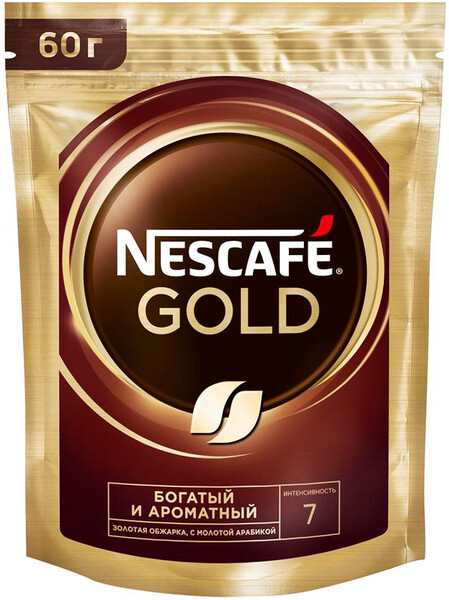 Натуральный растворимый кофе, NESCAFÉ Gold, 60 г