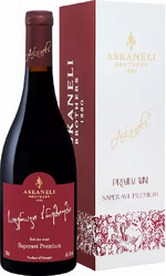 Вино столовое Братья Асканели Саперави Премиум красное сухое, 13% в подарочной упаковке, 0.75л