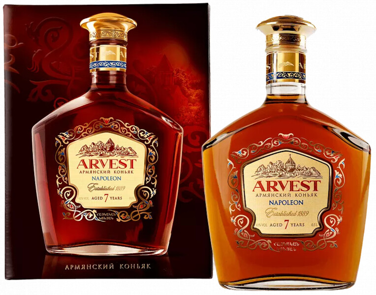 Коньяк Arvest Armenian Brandy Napoleon Aregak (gift box) 0.5л