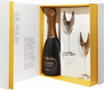 Шампанское Гранд Сандре Драпье 2008 брют белое (Grande Sandree Drappier Champagne Brut), 12 % в подарочном наборе с 2 бокалами от Экспрессьон, 0.75л