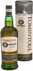 Виски Tomintoul Speyside Glenlivet Peaty Tang Single Malt Scotch Whisky 15 y.o. (gift box) 0.7л