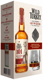 Виски Wild Turkey 101 Bourbon (gift box with one glass and whisky stones) 0.7л
