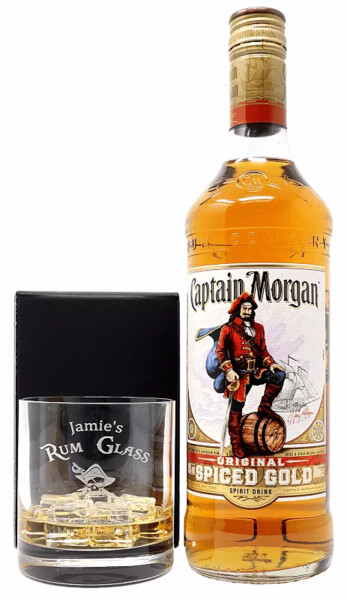 Ром Captain Morgan Spiced Gold Spirit Drink (gift box with 1 glass) 1л