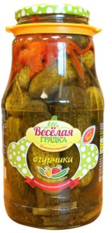 Огурцы Веселая Грядка маринованные со сладким перцем, 1,8 кг