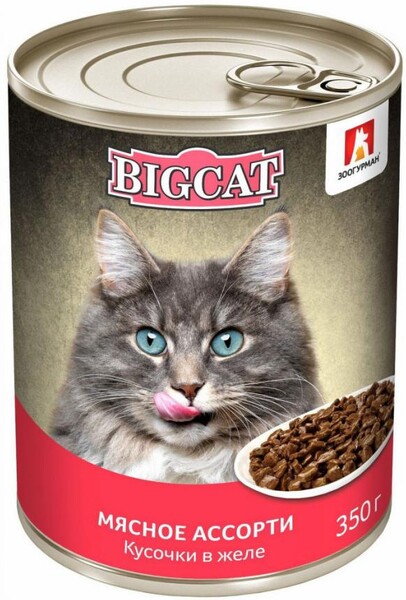  Корм консервированный для кошек «Зоогурман» BIG CAT мясное ассорти, 350 г