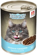  Корм консервированный для кошек «Зоогурман» BIG CAT нежная говядина, 350 г