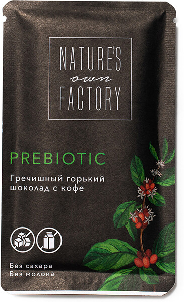 Гречишный горький шоколад Nature’s own factory PREBIOTIC с кофе 20 г, Россия