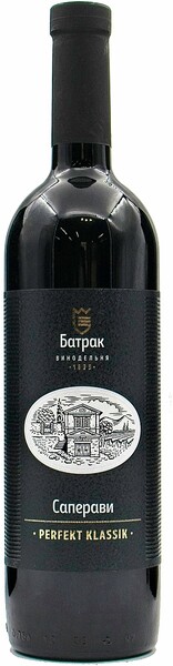 Вино Винодельня Батрак ГН Перфект Классик. Саперави красное сухое 13,5% 0,75л.
