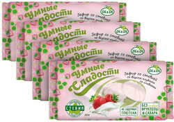 Зефир Умные сладости со стевией Клубника со сливками 50г