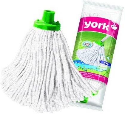 Насадка МОП веревочная для швабры сменная, 28 см., хлопок, еврорезьба, York XXL, 281 гр., флоу-пак