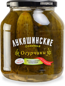Огурчики Лукашинские по-суздальски малосольные бочковые 670 г