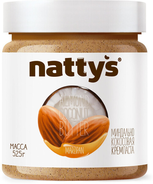 Миндально-кокосовая паста Nattys Marzipan с мёдом 525 гр