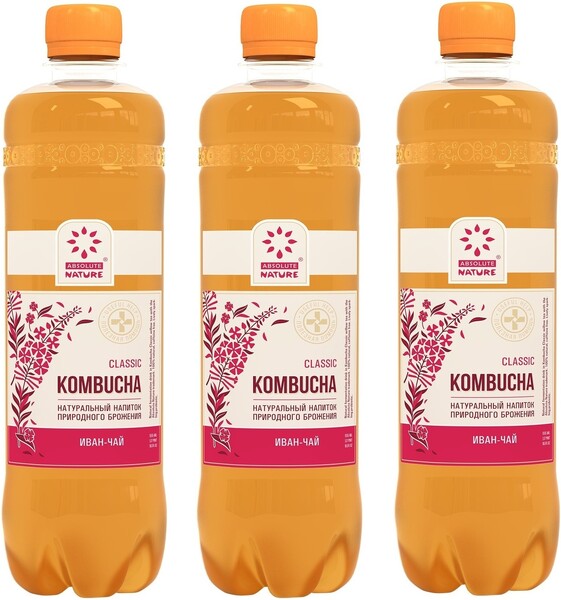 Комбуча Classic на чайном грибе, Absolute Nature, 555 мл., ПЭТ, 12 шт.