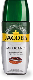 Кофе Jacobs Millicano молотый в растворимом, 90г стекло