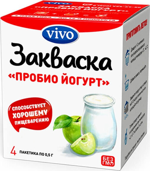 Закваска VIVO Пробио йогурт, 4 шт х 0,5 г