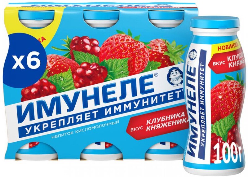 Напиток кисломолочный Neo Имунеле Клубника Княженика 1.2% 100 г