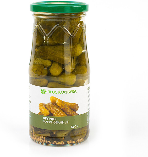 Огурцы маринованные, «Просто Азбука», 500 г, Россия