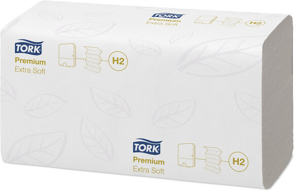Полотенца H2 Tork Premium сложение Multifold 100 листов, 2 слойные, 21х34, белые ультрамягкие, 0.30кг