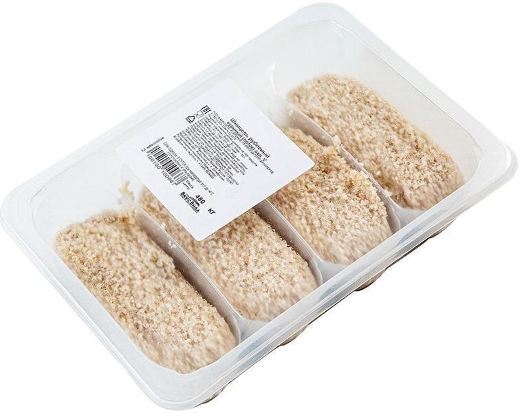 Шницель куриный в панировке охлажденный Вкус Вилл 480 г (4 штуки в упаковке)