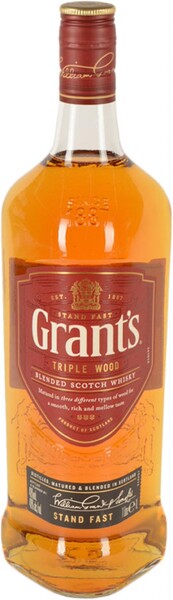 Виски GRANT'S Triple Wood Шотландский купажированный 3 года, 40%, 1л Великобритания, 1 L