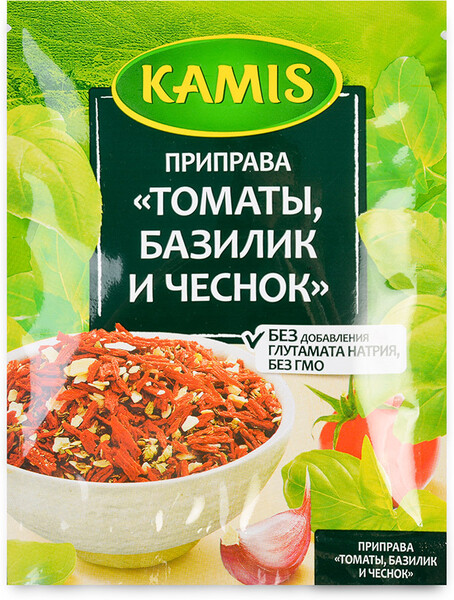Приправа Kamis томаты базилик и чеснок, 15г