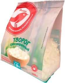 Творог АШАН обезжиренный, 300 г