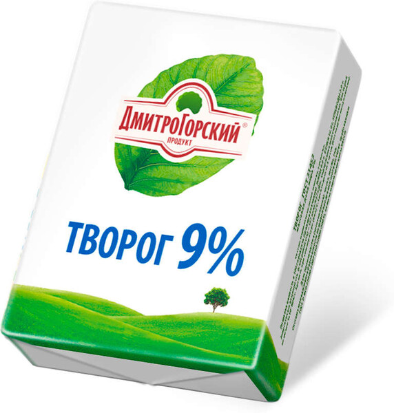 Творог «Дмитрогорский продукт» пергамент 9%, 200 г