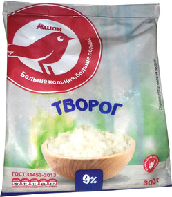 Творог АШАН 9%, 300 г