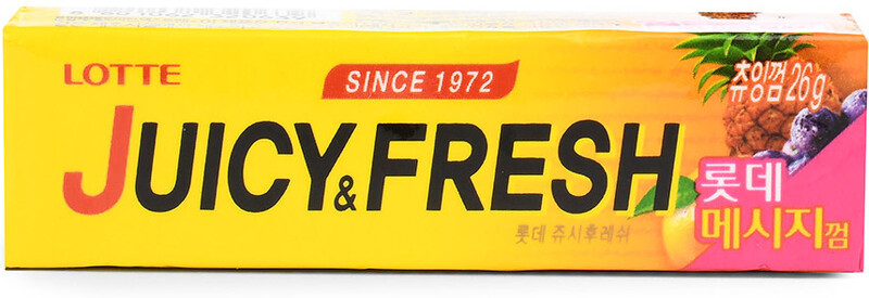 Жевательная резинка Juicy&Fresh, Lotte, 27 г, Южная Корея