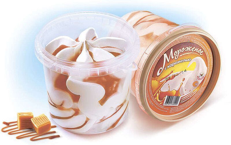 Мороженое «Колибри» Лакомство ванильное с карамелью в ведре, 400 г