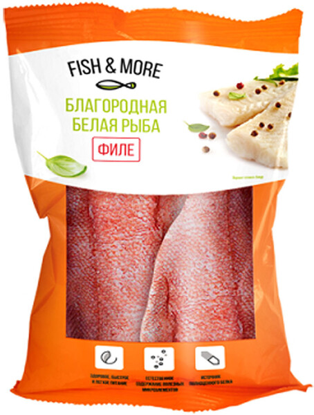 Окунь мороженый Fish & More Сочная рыбка с кожей, 500 г