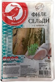 Филе сельди Auchan Красная Птица в масле с укропом, 500 г