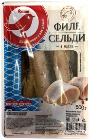 Филе сельди Auchan Красная Птица в масле, 500 г