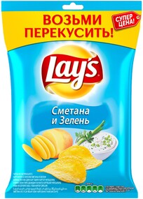 Чипсы LAYS Сметана и зелень, 50 г X 1 штука