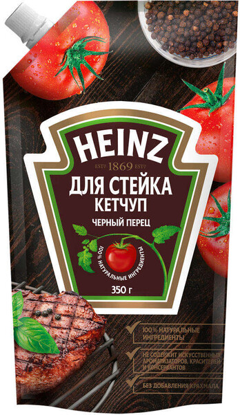 Кетчуп Heinz Базилик и черный перец для стейка 350г