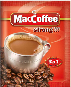 Напиток MacCoffee Strong кофейный порционный растворимый 3 в 1, 16 г