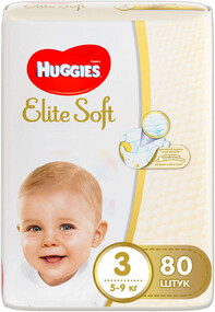 Подгузники Huggies Elite Soft 3 (5-9 кг), 80 шт