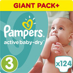 Подгузники Pampers Active Baby-Dry 3 midi 5-9 кг, 124 шт