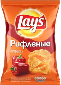 Чипсы LAYS Рифленые паприка, 90 г X 1 штука