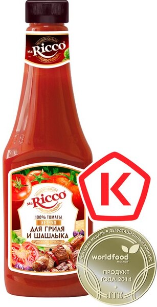 Кетчуп Mr.Ricco томатный для гриля и шашлыка Organic Pomodoro Speciale 940г