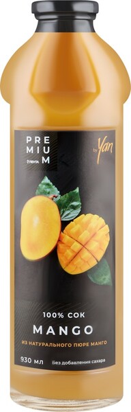 Сок ЛЕНТА PREMIUM Манго восстановленный, 0.93л