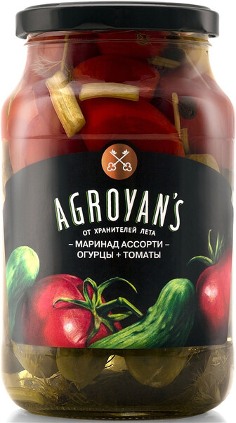 Ассорти маринованные огурцы и томаты 2 шт. по 1000 г