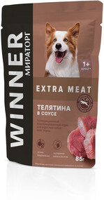 Корм для собак Winner телятина в соусе пауч, 85г