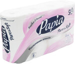 Туалетная бумага, Papia, 8 рулонов, 5 слоёв