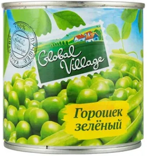 Горошек зеленый Global Village Select 520г