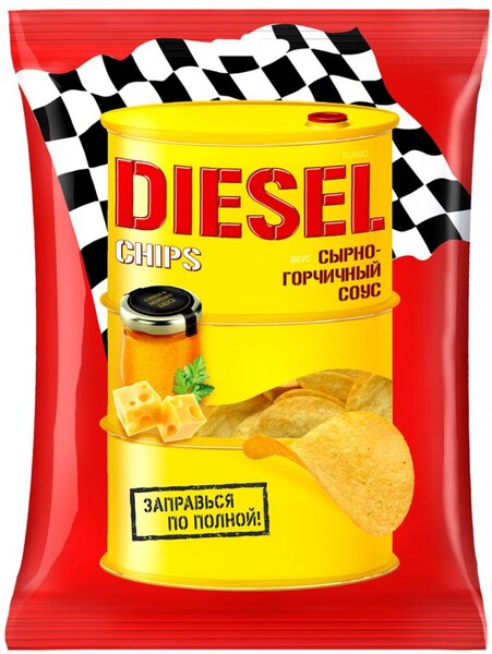 Чипсы Русскарт Turbo Diesel со вкусом сырно-горчичного соуса 120 г