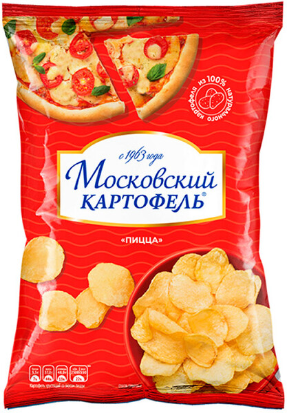 Чипсы Московский картофель Пицца, 0.06кг